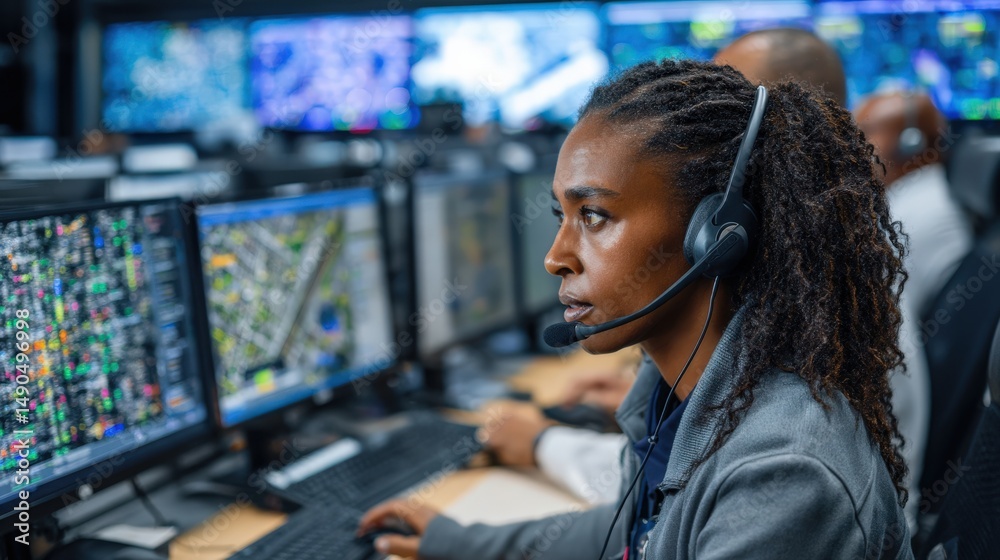 Emergency 911 dispatcher responding to alert - Direct connection to emergency response centers