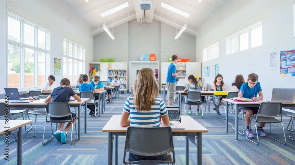 Safe and secure classroom environment with students learning