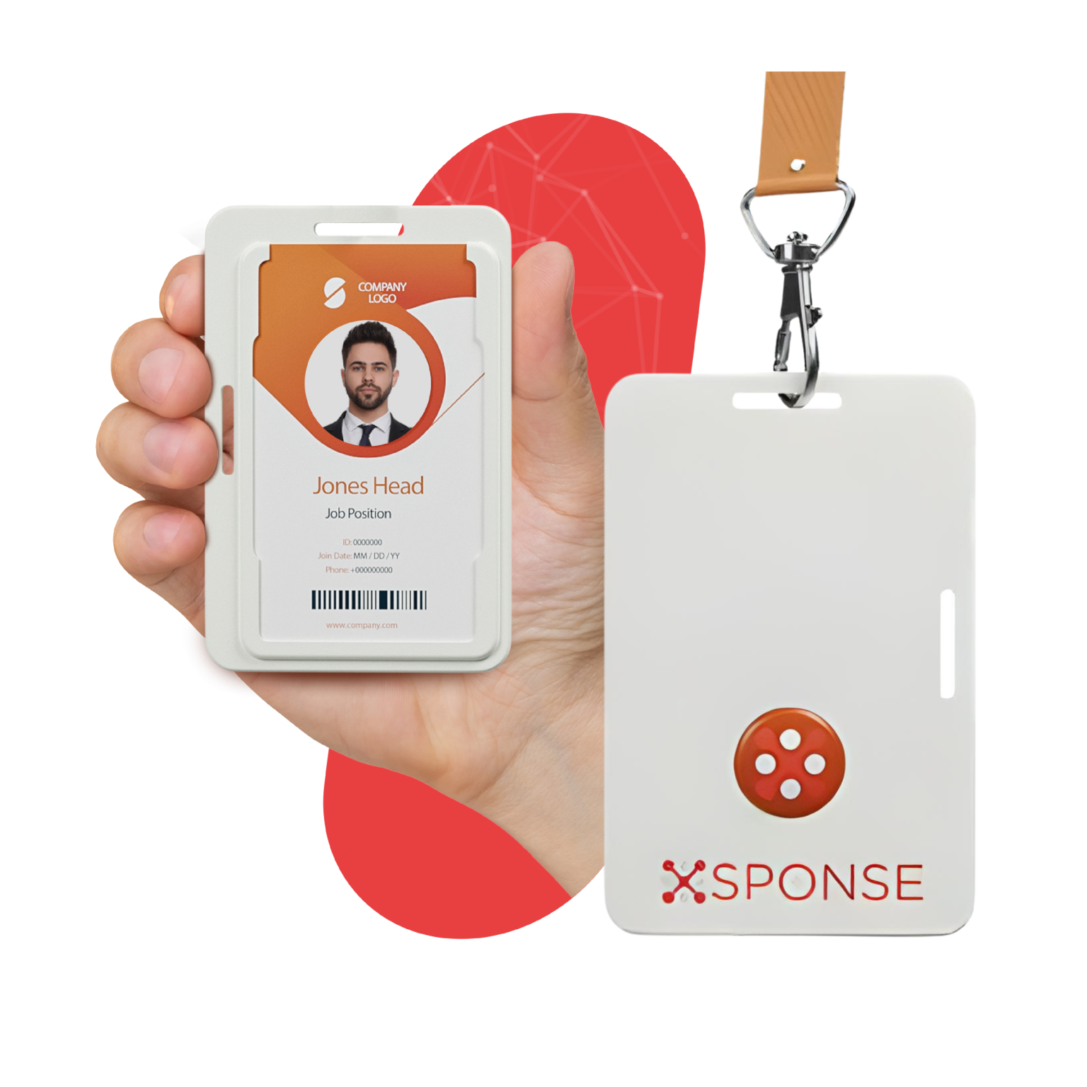 Visitor identification badge with photo and details