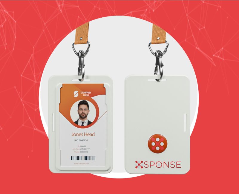 X-Wearable badge front and back